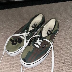 Vans Camouflage Green and Brown Sneakers